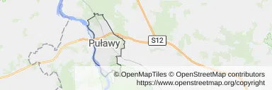 Mapa z zaznaczonym Puławami