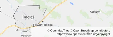 Mapa z zaznaczonym Raciążu