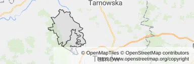 Mapa z zaznaczonym Radłowem