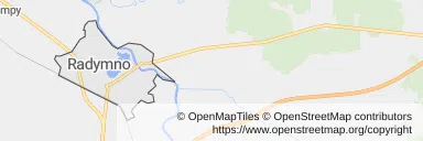 Mapa z zaznaczonym Radymnem