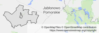 Mapa z zaznaczonym Radzyniu Chełmińskim