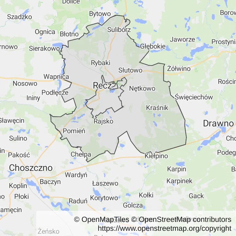 Mapa z zaznaczonym Reczem