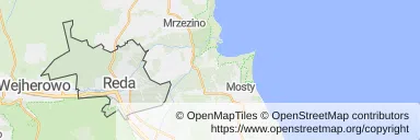 Mapa z zaznaczoną Redzem