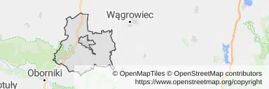 Mapa z zaznaczonym Rogoźnem