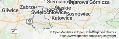 Mapa z zaznaczoną Rudzie Śląskiej
