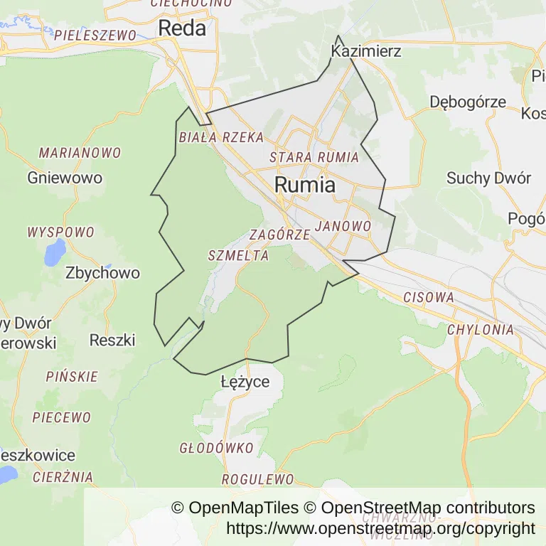 Mapa z zaznaczoną Rumi