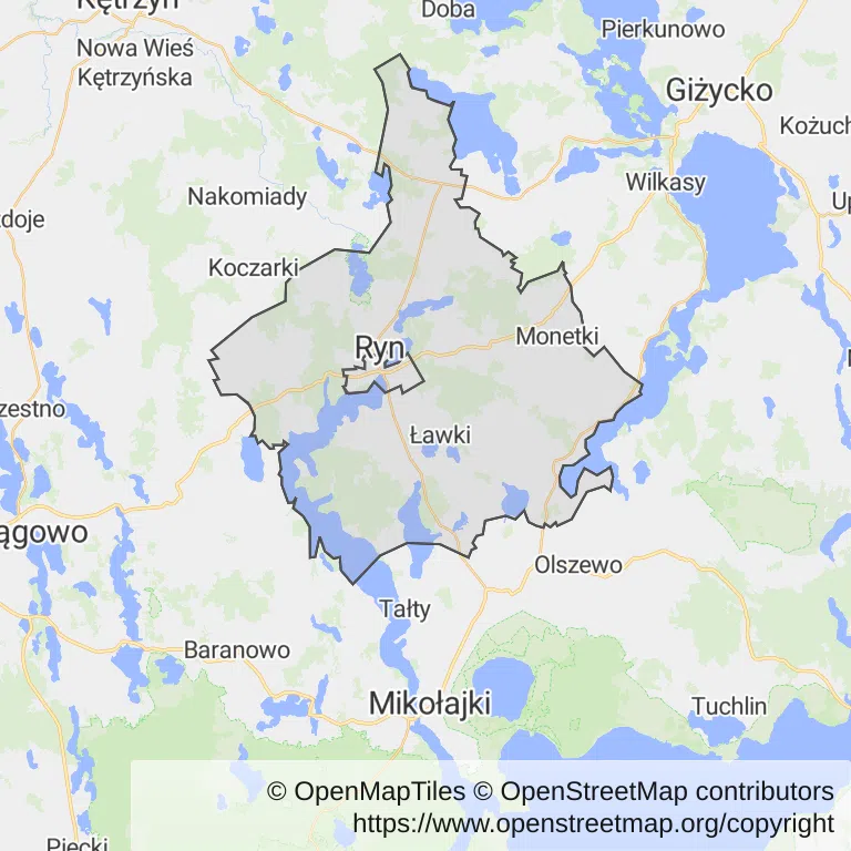 Mapa z zaznaczonym Rynem