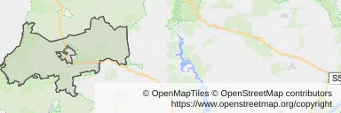 Mapa z zaznaczonym Sępólnie Krajeńskim