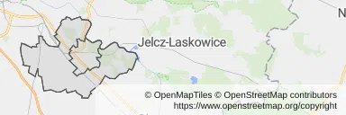 Mapa z zaznaczonymi Siechnicami