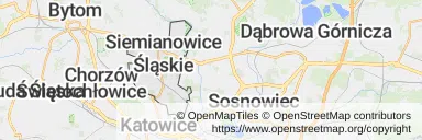 Mapa z zaznaczonym Siemianowicach Śląskich