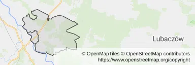Mapa z zaznaczoną Sieniawem