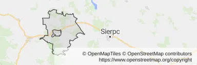 Mapa z zaznaczonym Skępem