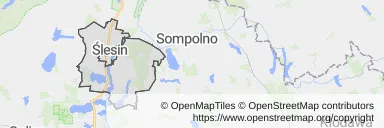 Mapa z zaznaczonym Ślesinem