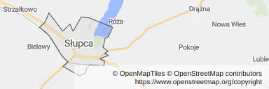 Mapa z zaznaczoną Słupcy