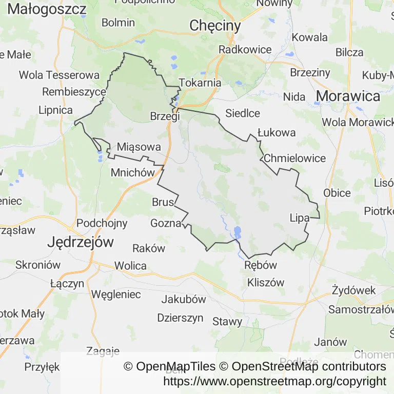 Mapa z zaznaczonym Sobkowem