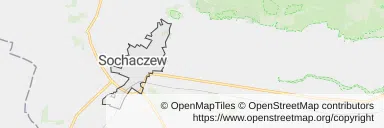 Mapa z zaznaczonym Sochaczewem