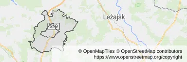 Mapa z zaznaczonym Sokołowie Małopolskim