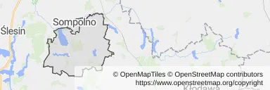 Mapa z zaznaczonym Sompolnem