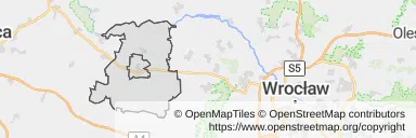 Mapa z zaznaczoną Środzie Śląskiej