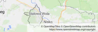 Mapa z zaznaczoną Stalowej Woli