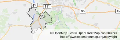 Mapa z zaznaczonym Stęszewem