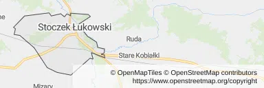 Mapa z zaznaczonym Stoczku Łukowskim