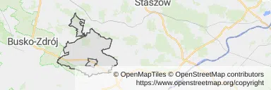 Mapa z zaznaczonym Stopnicy
