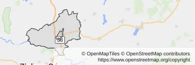 Mapa z zaznaczonym Sulechowem