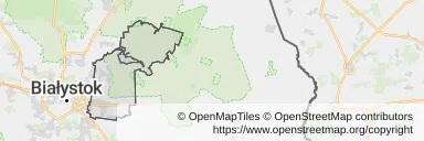 Mapa z zaznaczonym Supraślu