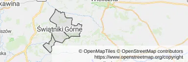 Mapa z zaznaczonym Świątnikach Górnych