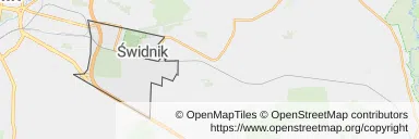 Mapa z zaznaczonym Świdnikiem