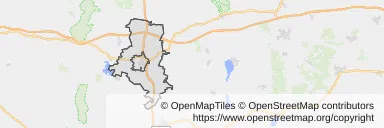 Mapa z zaznaczonym Świebodzinem