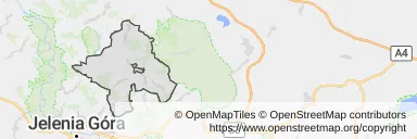 Mapa z zaznaczoną Świerzawem