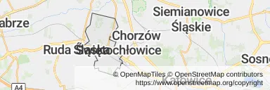 Mapa z zaznaczonymi Świętochłowicami