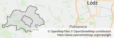 Mapa z zaznaczonym Szadkiem