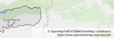 Mapa z zaznaczonym Szamocinem