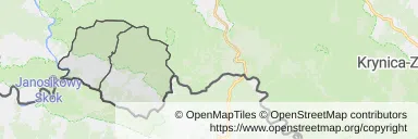 Mapa z zaznaczonym Szczawnicy