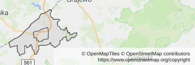 Mapa z zaznaczonym Szczuczynem