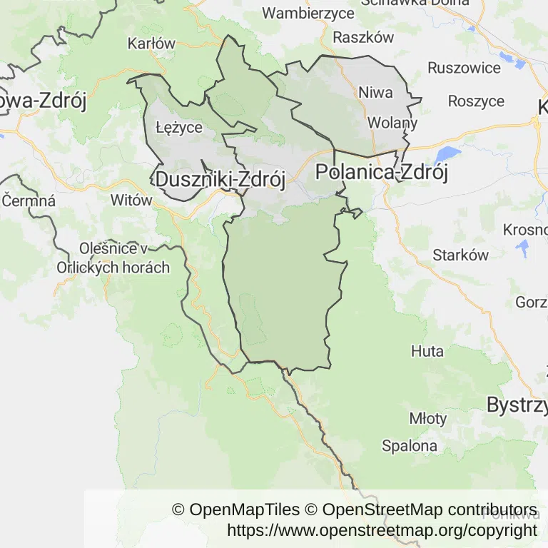 Mapa z zaznaczoną Szczytnej