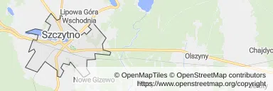 Mapa z zaznaczonym Szczytnem