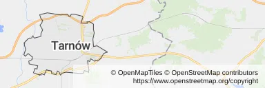 Mapa z zaznaczonym Tarnowem