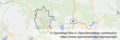 Mapa z zaznaczonym Tarnowskich Górami