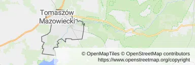 Mapa z zaznaczonym Tomaszowie Mazowieckim