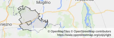 Mapa z zaznaczonym Trzemesznem