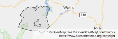 Mapa z zaznaczonym Tucznem
