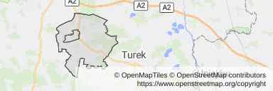 Mapa z zaznaczonym Tuliszkowem