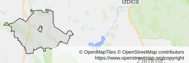 Mapa z zaznaczonym Turobinem