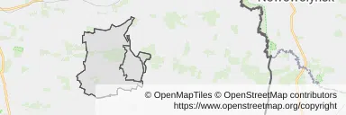 Mapa z zaznaczonymi Tyszowcami