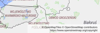 Gastroskopia na NFZ — Mapa z zaznaczonym województwem warmińsko-mazurskim