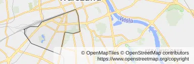 Mapa z zaznaczoną Ochotą w Warszawie